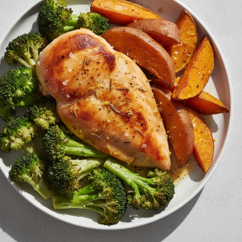 Lemon-Herb Roasted Chicken with Sweet Potatoes