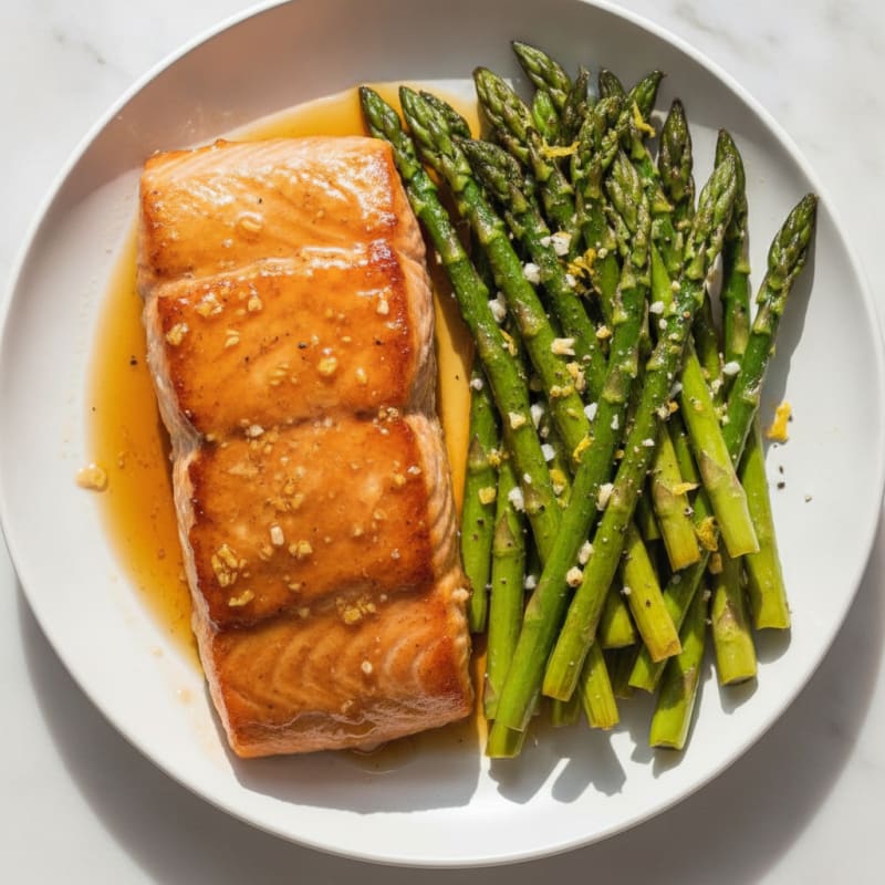 Honey-Glazed Salmon with Roasted Asparagus