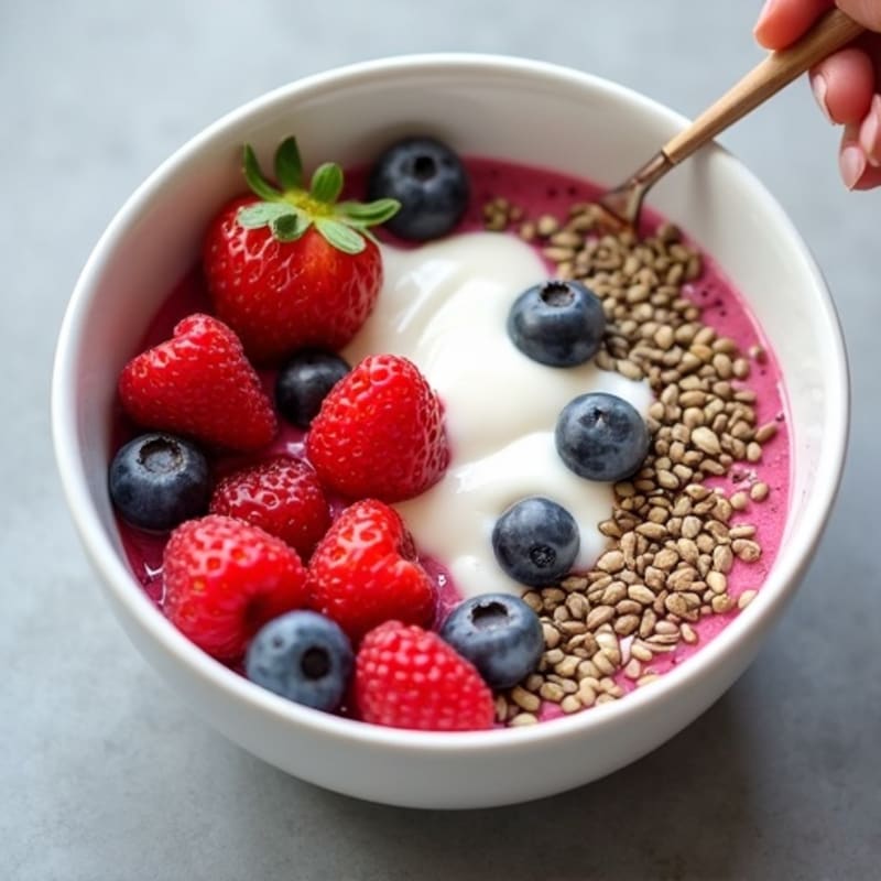 Protein-Packed Berry Yogurt Bowl with Crunchy Seeds