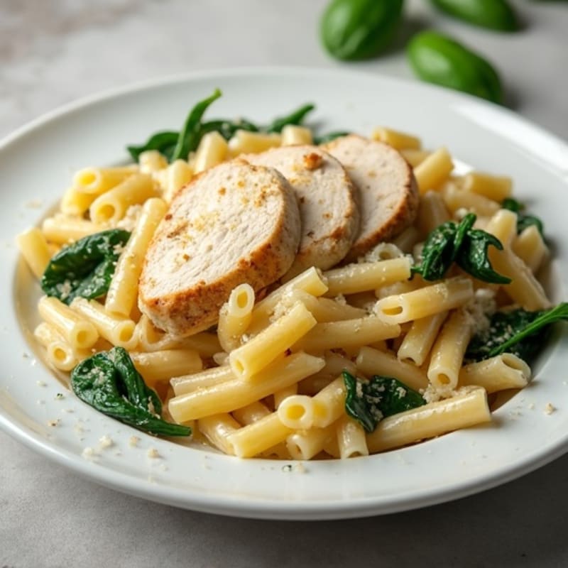 Healthy Creamy Chicken Alfredo Pasta