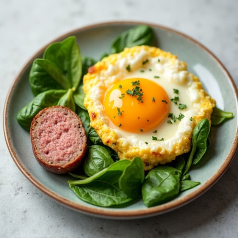 Egg White Scramble with Spinach and Turkey Sausage