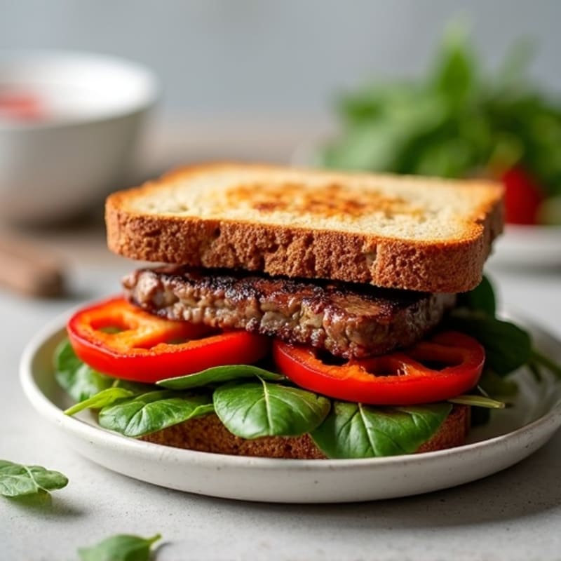 Lean Steak and Bell Pepper Protein Sandwich