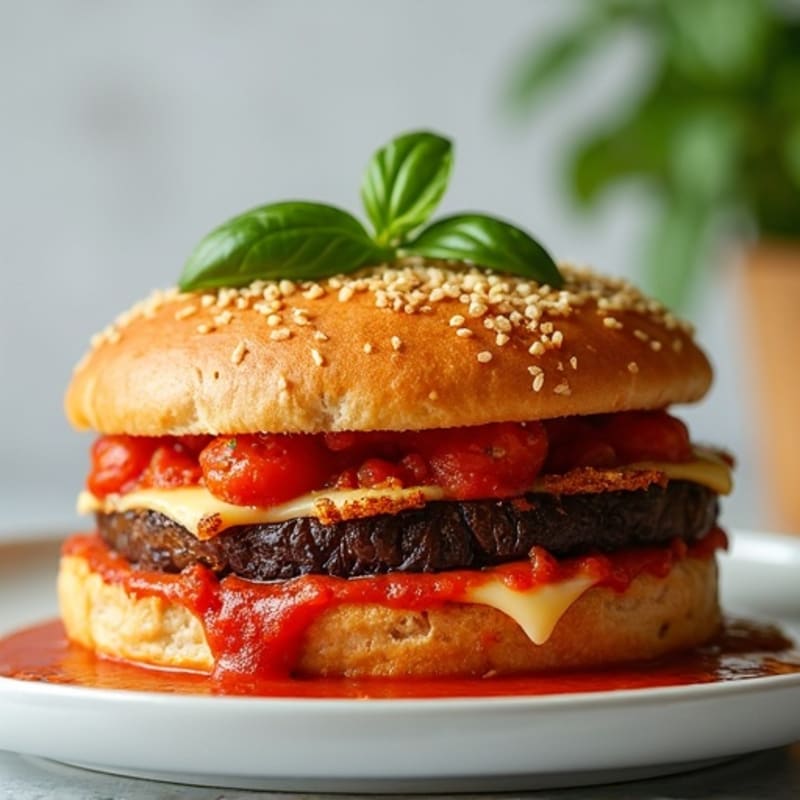 Crispy Baked Eggplant Parmesan Sandwich