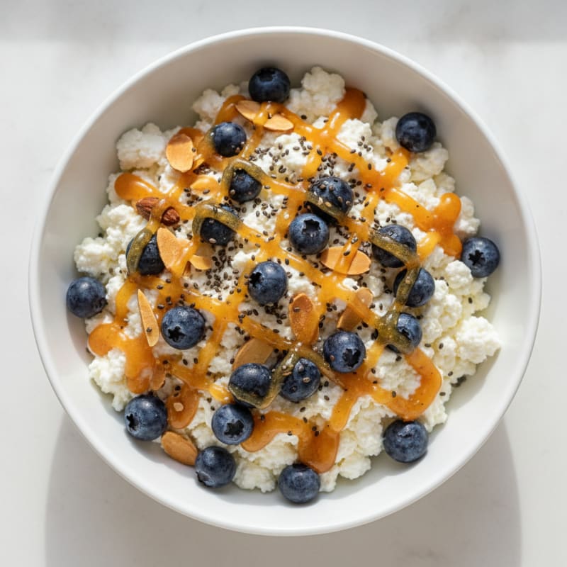 Cottage Cheese and Berry Power Bowl with Almonds
