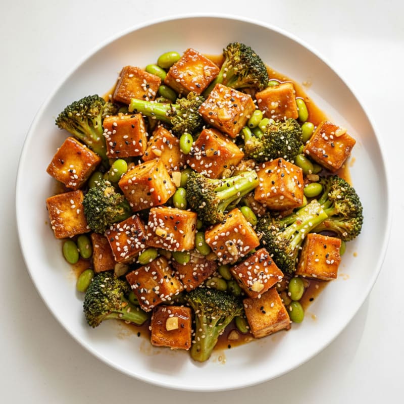 Sesame Tofu Stir-Fry with Broccoli