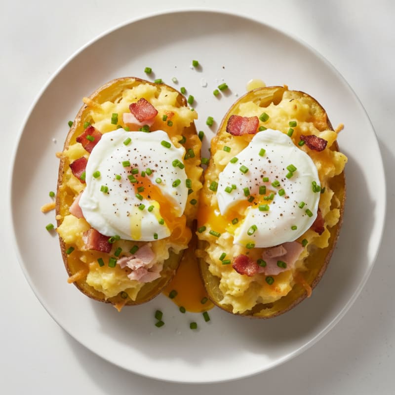 Baked Potatoes with Eggs and Chives