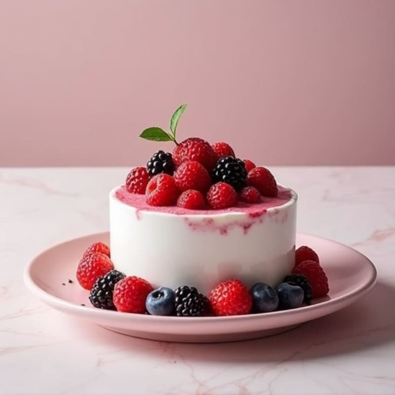 Greek Yogurt Protein Mousse with Fresh Berries