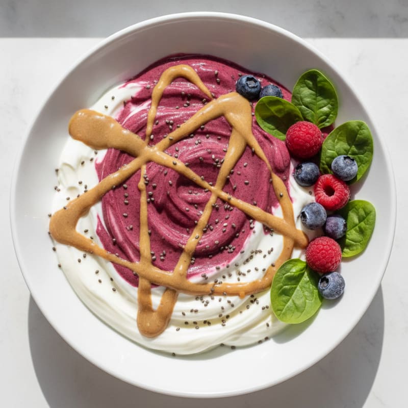 Berry Spinach Protein Smoothie with Greek Yogurt