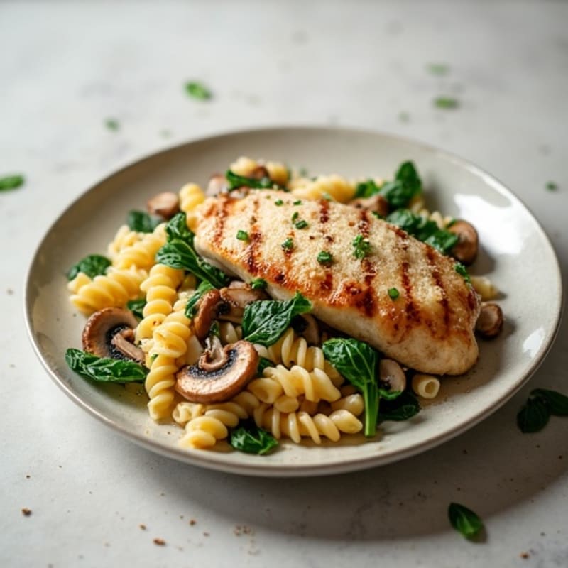 Creamy Truffle Mushroom Pasta with Greens