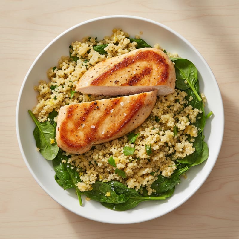 Lemon Herb Quinoa Pilaf with Pan-Seared Chicken