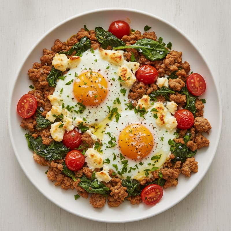 Baked Eggs with Savory Herbs