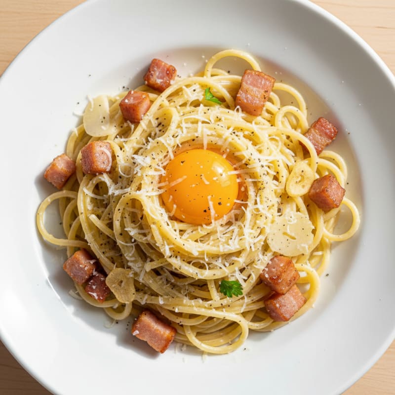 Creamy Pancetta Carbonara with Silky Egg Yolk