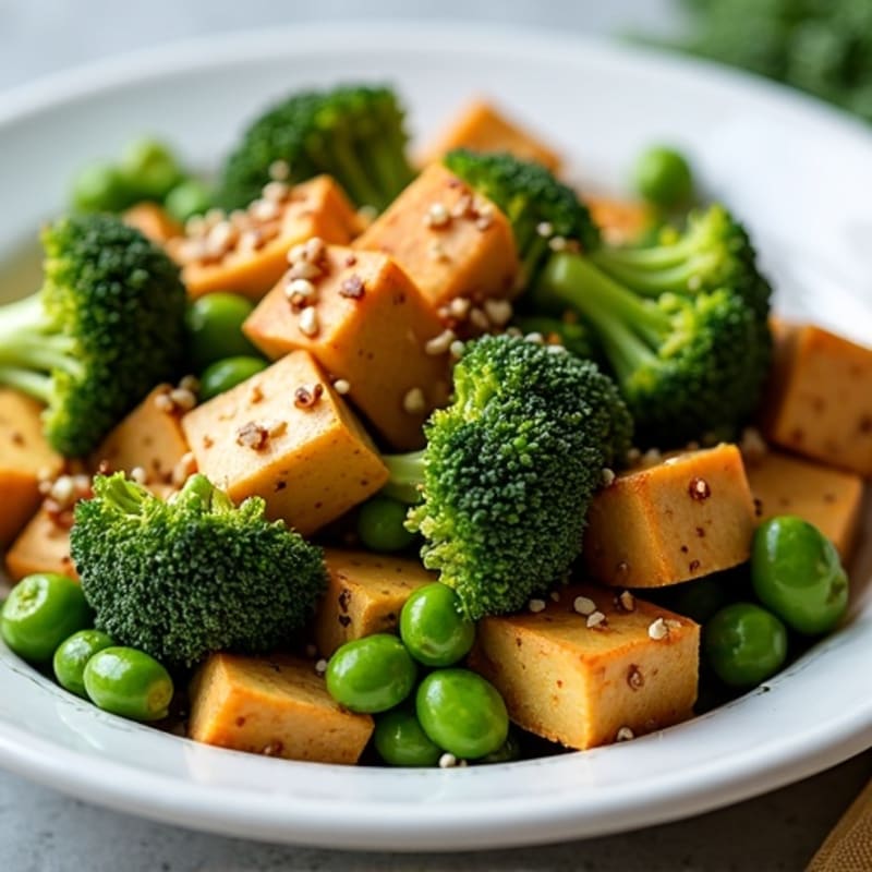 Crispy Sesame-Ginger Tofu with Roasted Broccoli