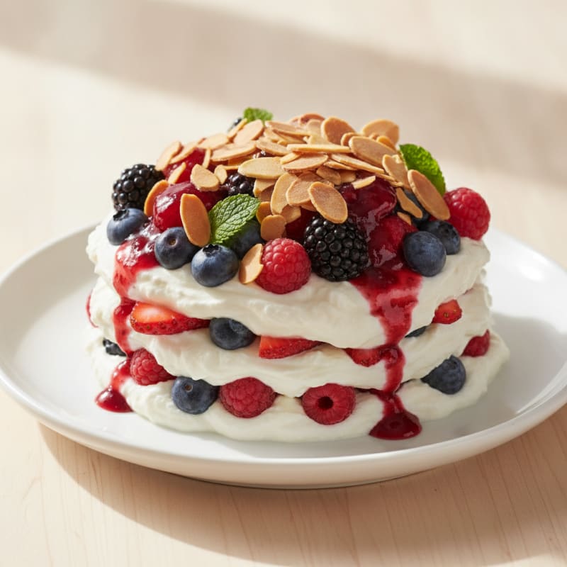 Greek Yogurt Protein Parfait with Mixed Berries