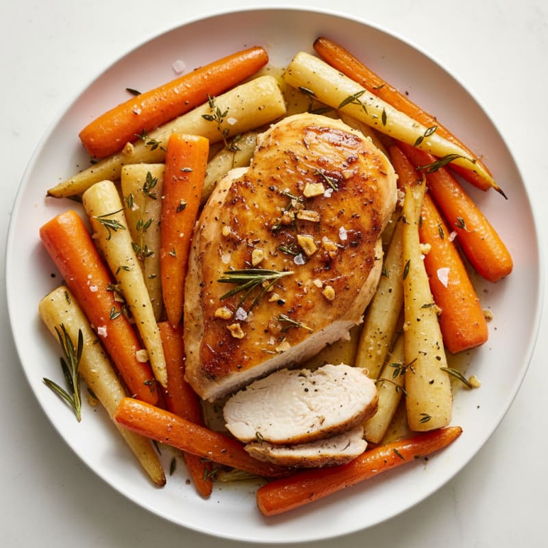 Garlic Herb Roasted Chicken with Root Vegetables