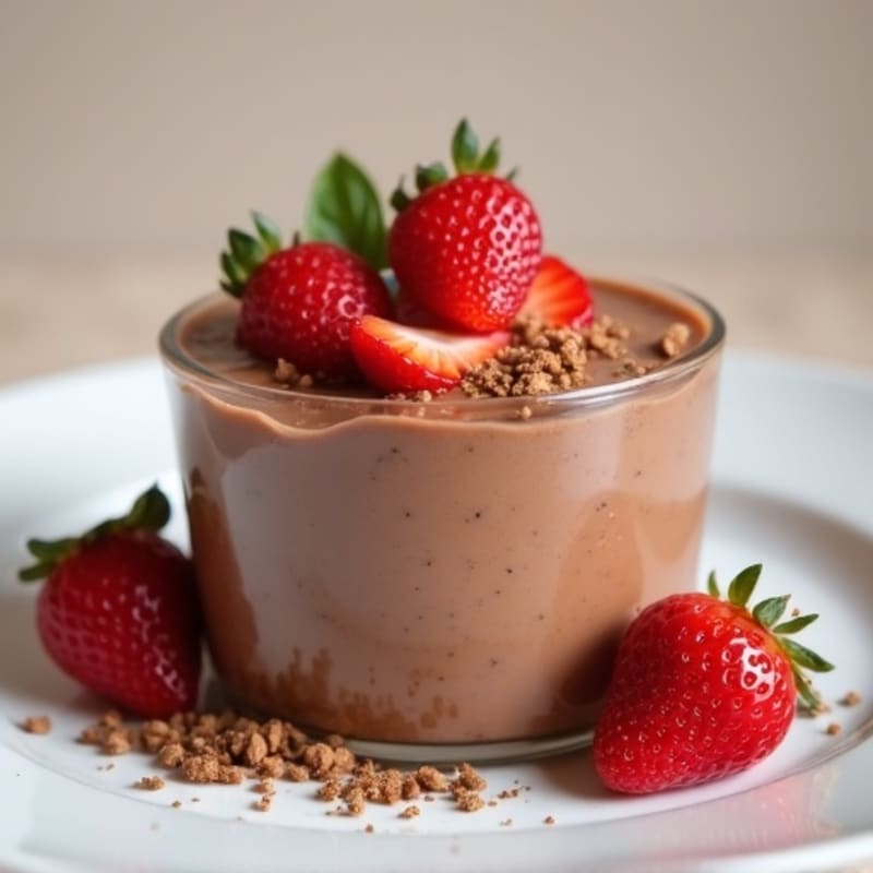 Silky Chocolate Protein Pudding with Almond Butter