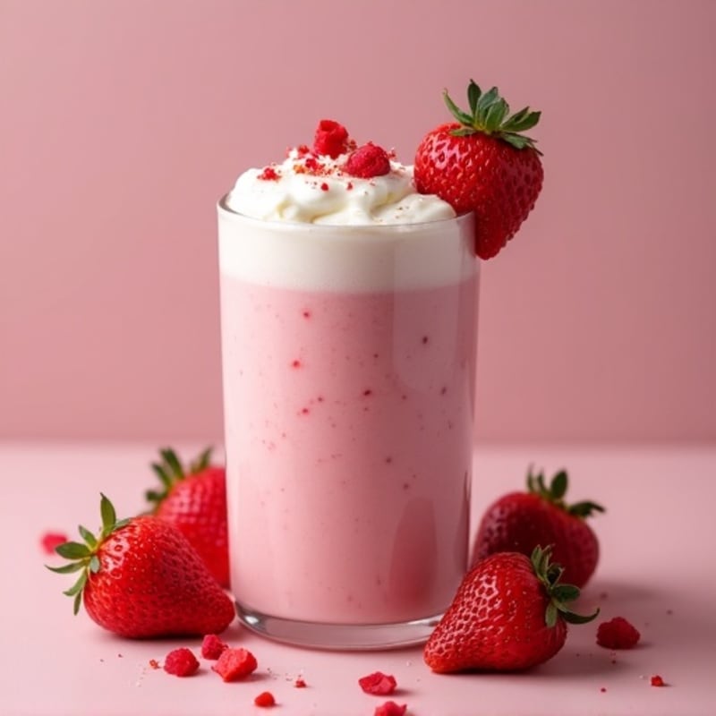 Protein Fruit Smoothie with Cottage Cheese and Strawberries