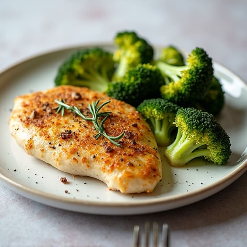 Sheet Pan Herb-Crusted Chicken with Roasted Broccoli