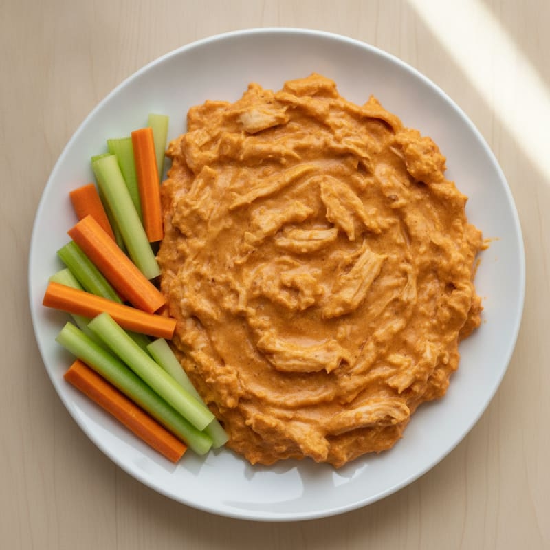 Clean Buffalo Chicken Dip with Fresh Veggies