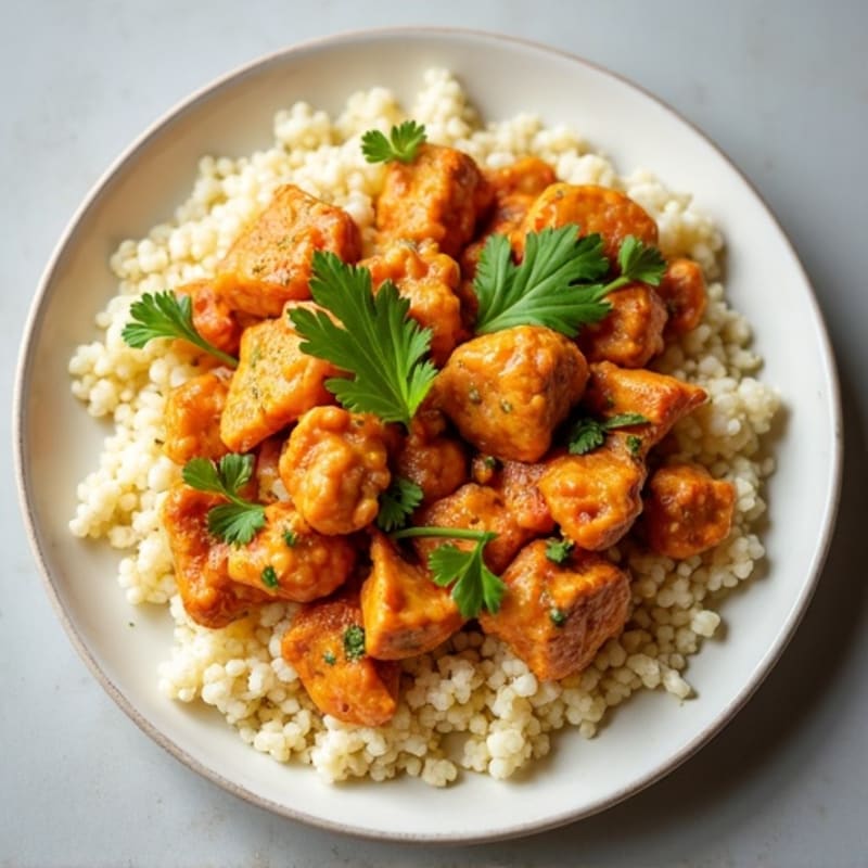 Creamy Coconut Chicken Tikka with Cauliflower Rice