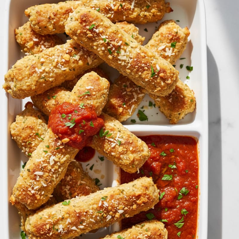 Garlic Parmesan Breadsticks with Marinara