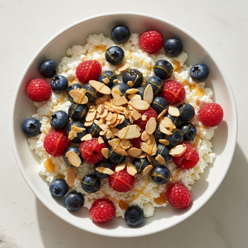 Cottage Cheese Berry Bowl with Toasted Almonds