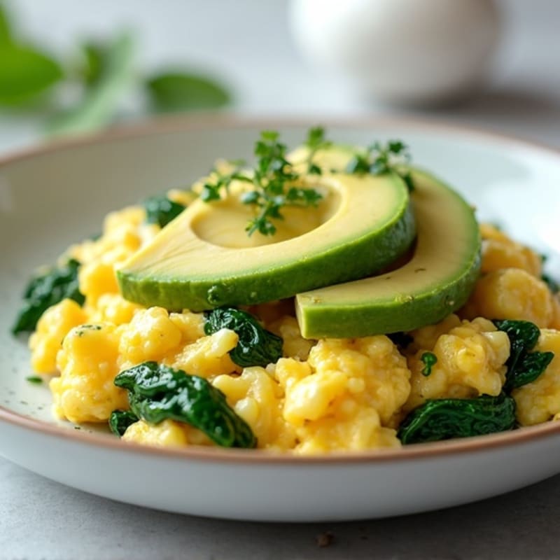 Egg White and Cottage Cheese Scramble with Spinach