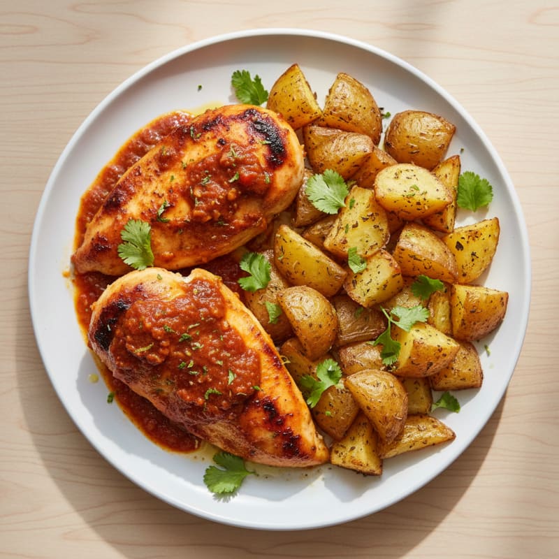 Spicy Chipotle Chicken and Crispy Roasted Potatoes