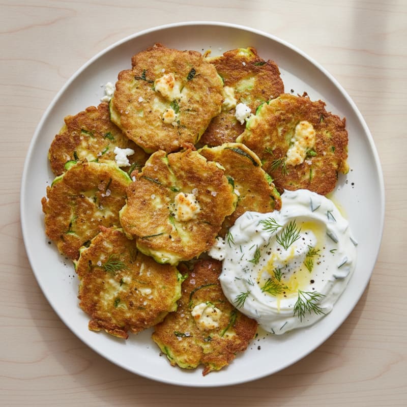 Zucchini Fritters with Dill Yogurt
