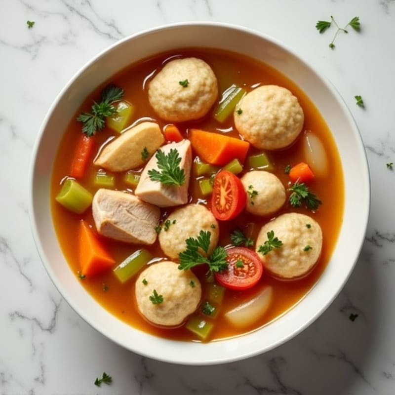 Healthy Chicken and Vegetable Stew with Tender Dumplings