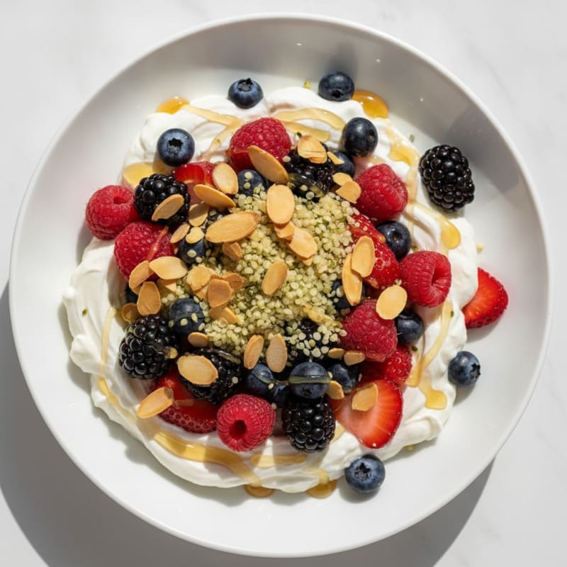 Greek Yogurt Protein Parfait with Mixed Berries