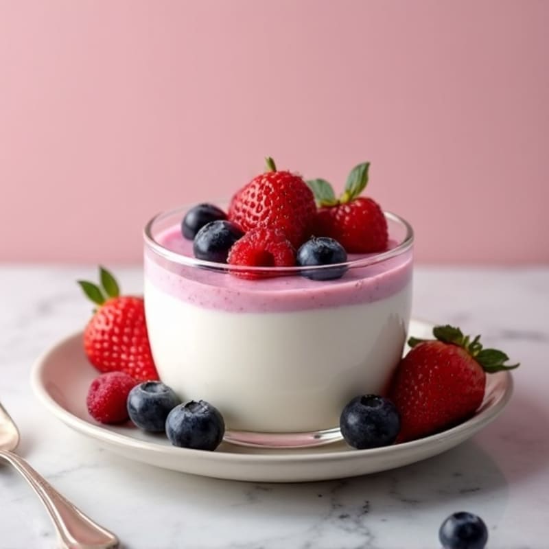 Silky Greek Yogurt Protein Pudding with Mixed Berries