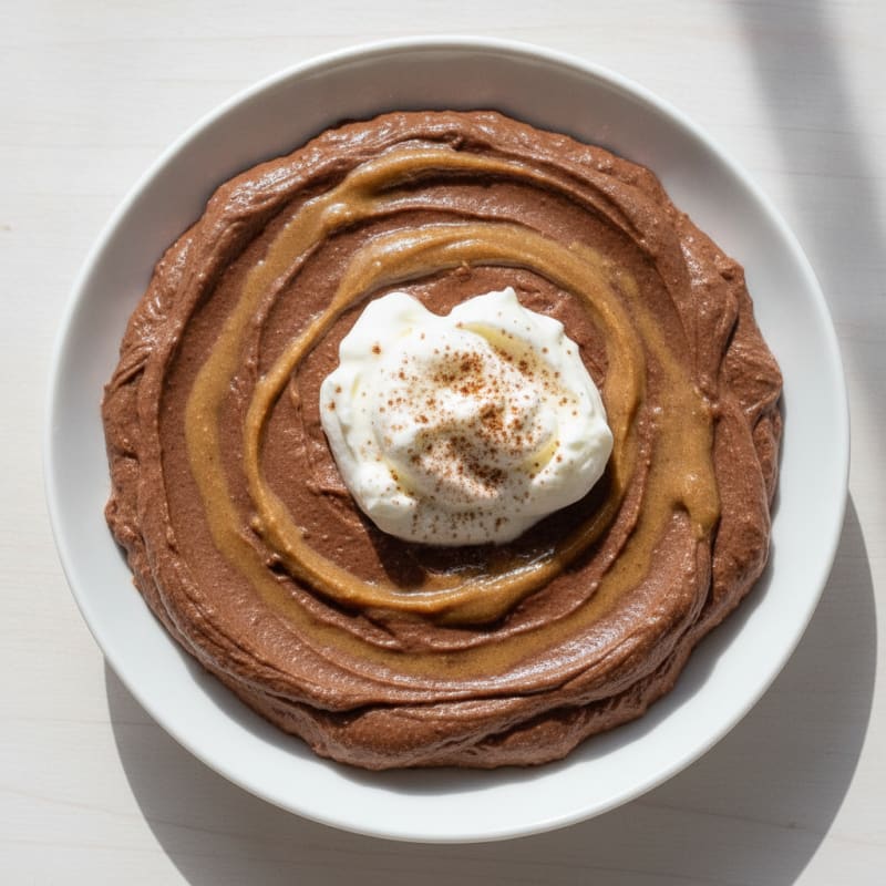 Silky Chocolate Protein Pudding with Almond Butter Swirl