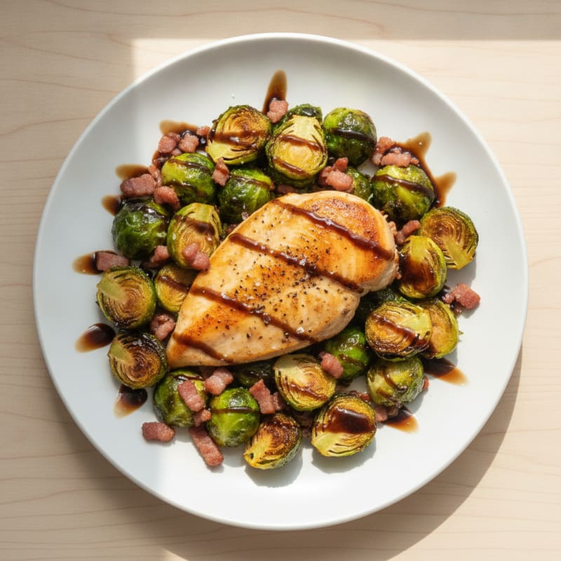 Balsamic-Glazed Brussels Sprouts with Pancetta