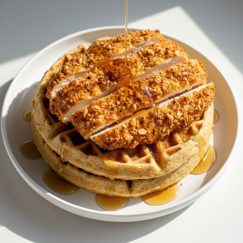 Golden Crispy Chicken and Waffles