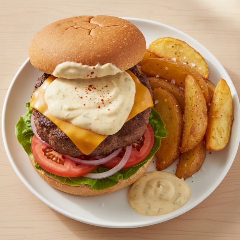 Cheeseburger with Secret Sauce and Fries