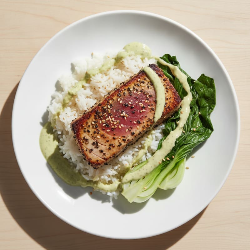 Pan-Seared Ahi Tuna Wasabi Mayo