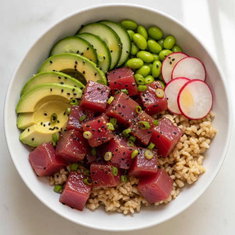 Ahi Tuna Hawaiian Poke Bowl