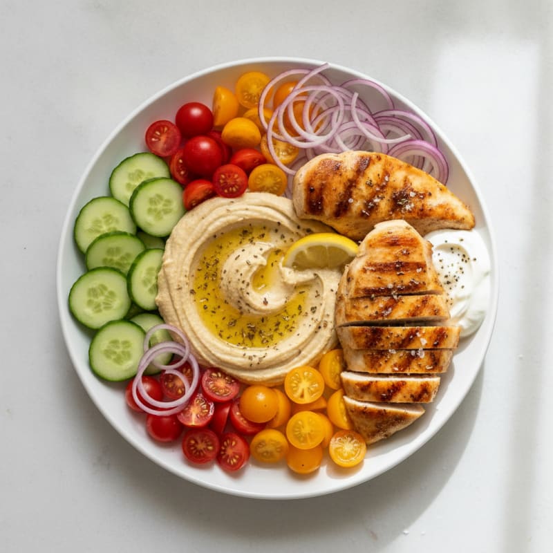Mediterranean Hummus Vegetable Platter