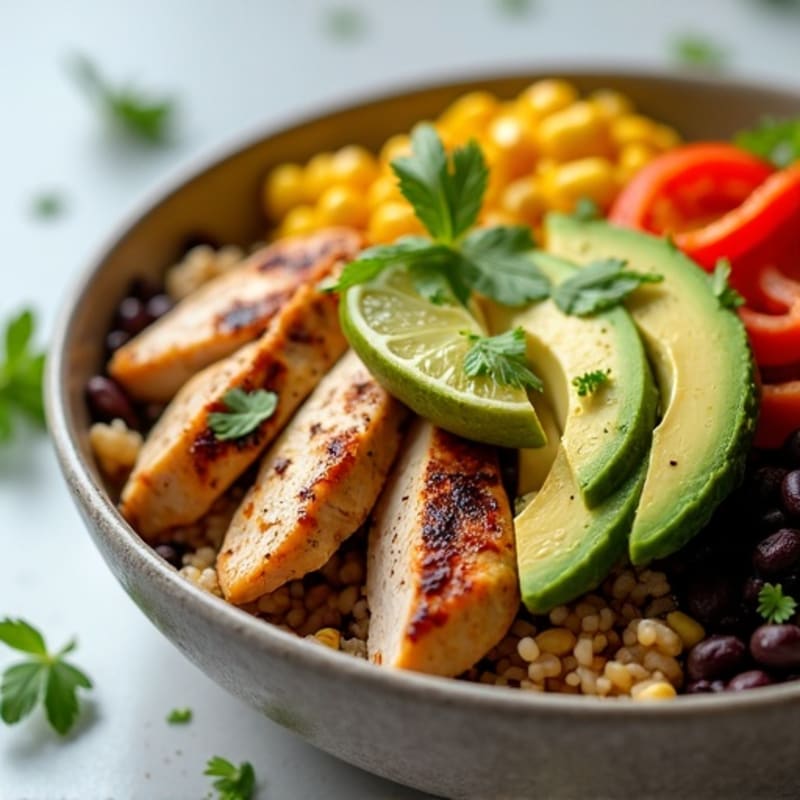Loaded Black Bean Burrito Bowl with Creamy Avocado