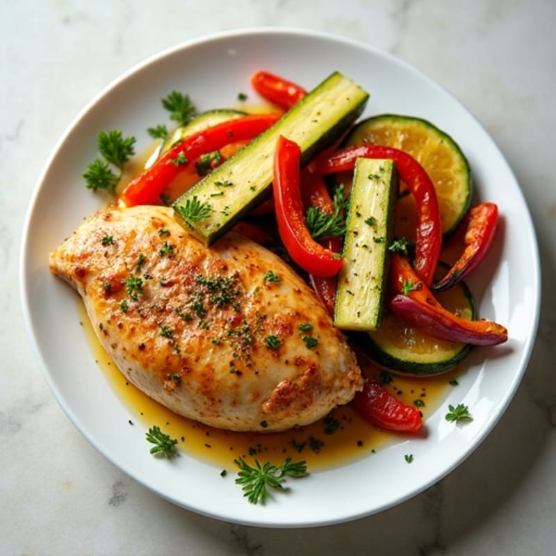 Lemon-Herb Roasted Chicken with Crispy Roasted Vegetables
