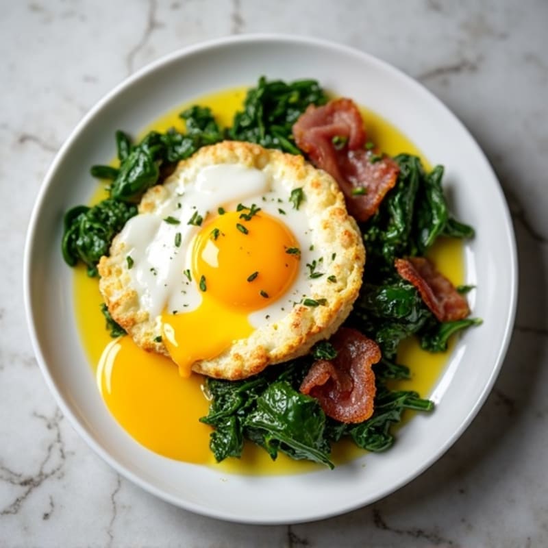 Egg White Scramble with Spinach and Turkey Bacon