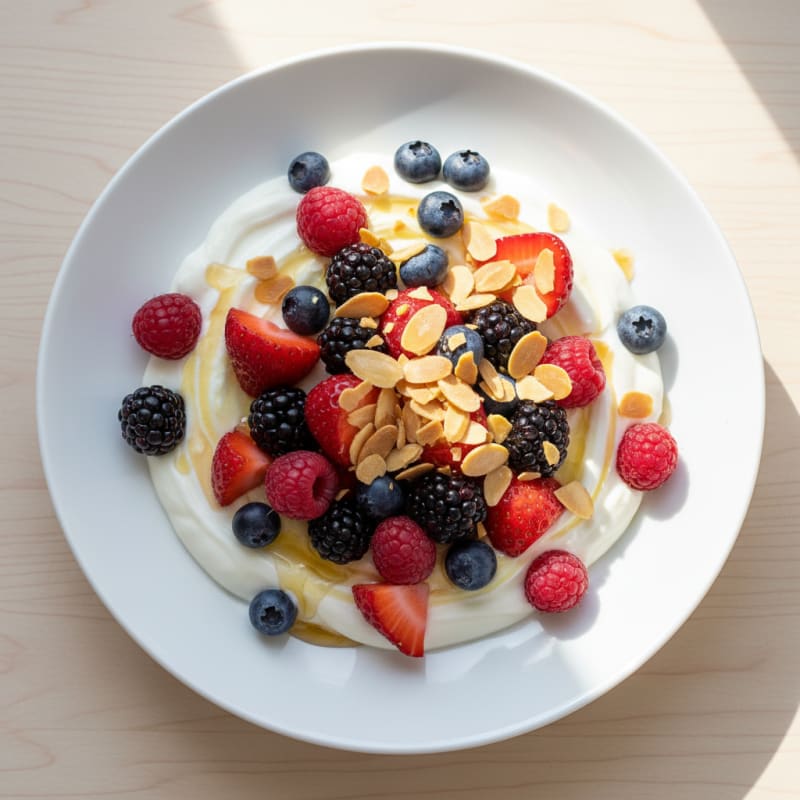 Greek Yogurt Protein Parfait with Mixed Berries