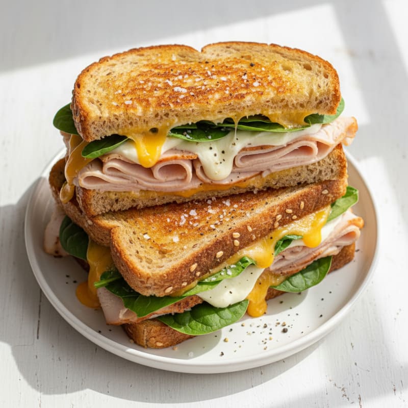 Triple-Decker Grilled Cheese Sandwich