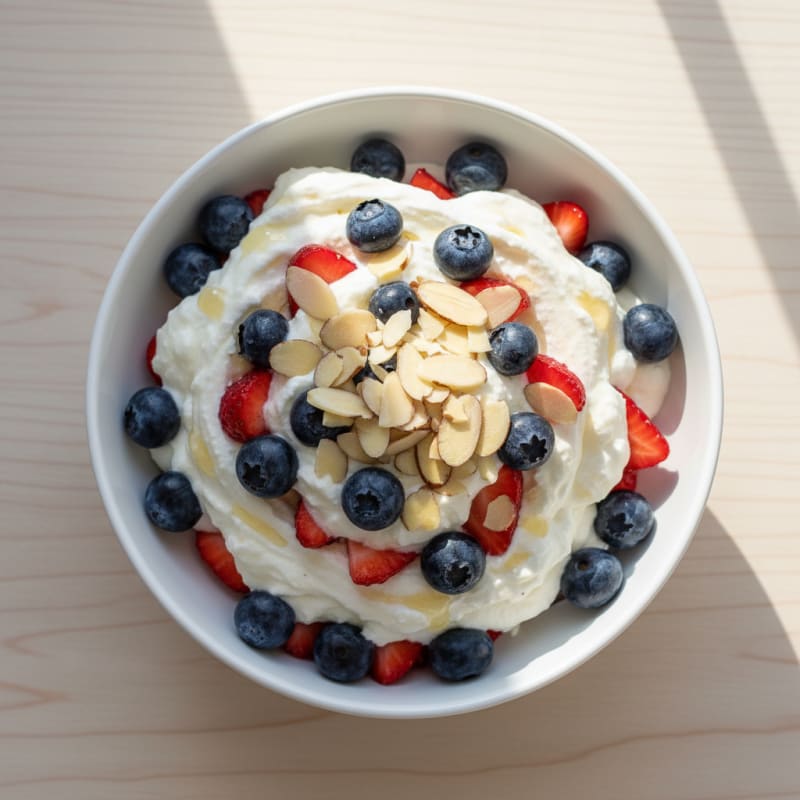 Greek Yogurt Protein Parfait with Berries and Almonds