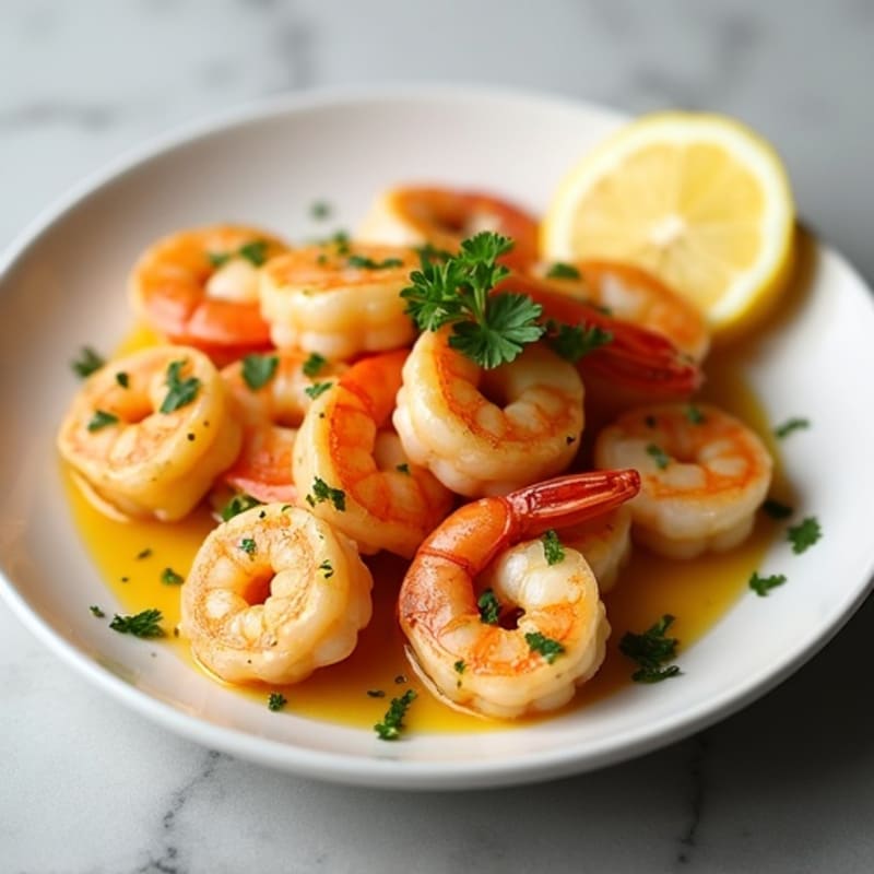 Tender Pan-Seared Shrimp with Garlic Butter Lemon Sauce