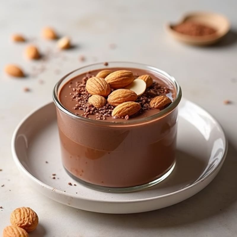 Creamy Chocolate Protein Pudding with Toasted Almonds