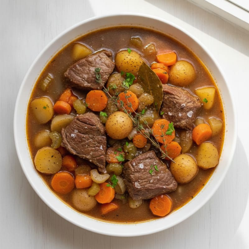 Slow-Cooked Beef Stew with Root Vegetables