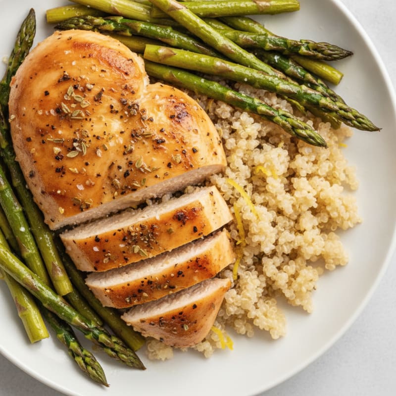 Lemon-Herb Roasted Chicken with Asparagus