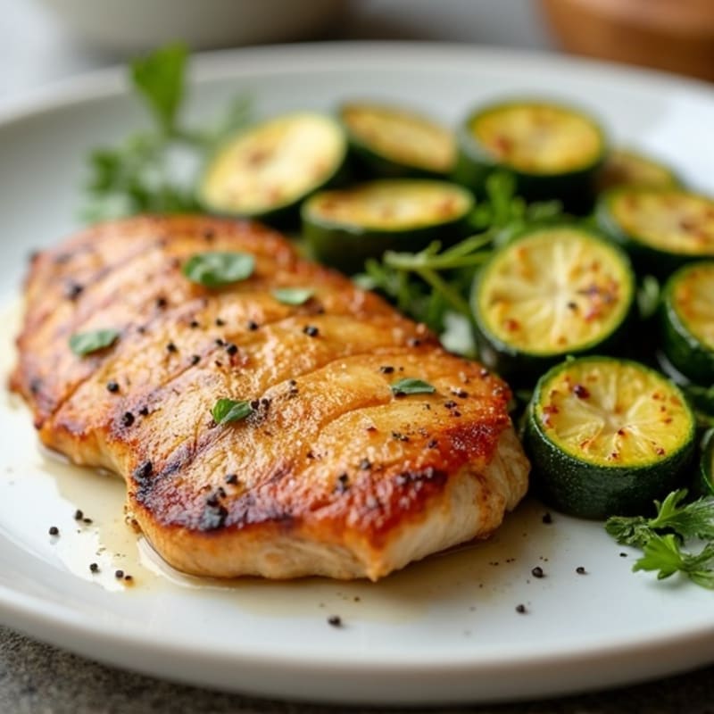 Seared Turkey Breast with Roasted Zucchini